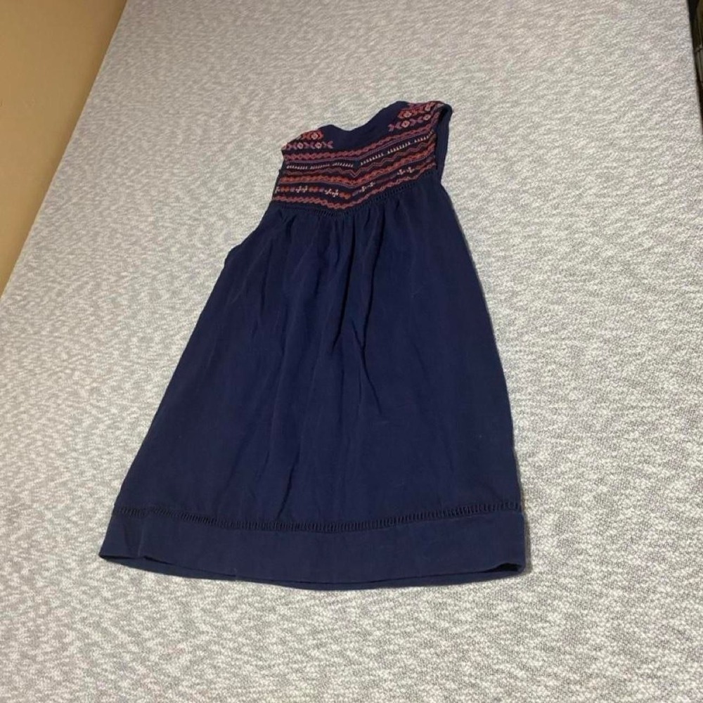 Knox Rose Navy blue blouse with red embroidered details women S. SKU-B927